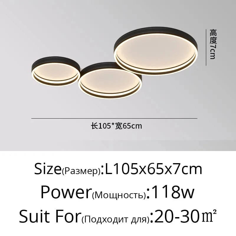 Plafonnier LED Design - Éclairage Intérieur Décoratif | Marco Lucetti B Noir 105X65cm / Luminosité variable