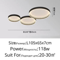 Plafonnier LED Design - Éclairage Intérieur Décoratif | Marco Lucetti B Noir 105X65cm / Luminosité variable