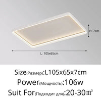 Plafonnier LED Design - Éclairage Intérieur Décoratif | Marco Lucetti Blanc 105cm / Luminosité variable