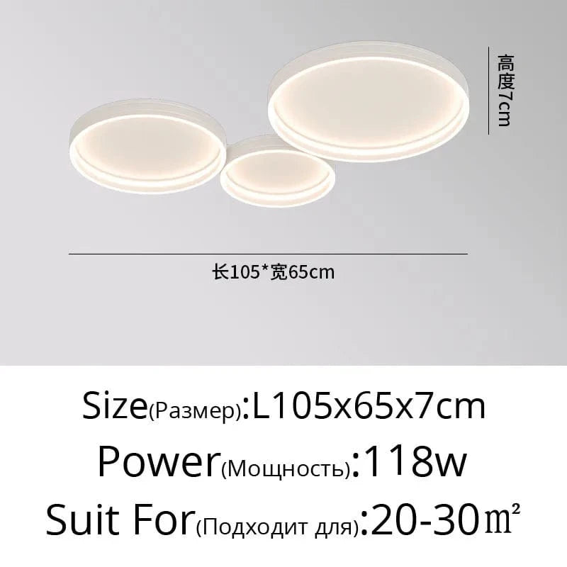 Plafonnier LED Design - Éclairage Intérieur Décoratif | Marco Lucetti C Blanc 105X65cm / Luminosité variable