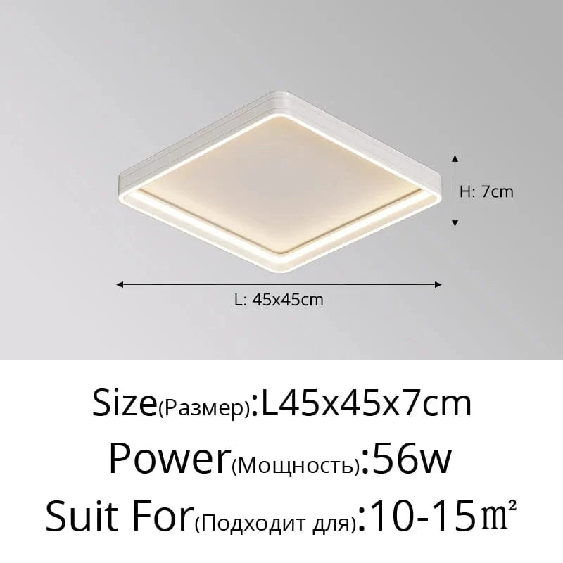 Plafonnier LED Design - Éclairage Intérieur Décoratif | Marco Lucetti Carré blanc 45cm / 3 couleurs sans télécommande