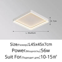 Plafonnier LED Design - Éclairage Intérieur Décoratif | Marco Lucetti Carré blanc 45cm / 3 couleurs sans télécommande