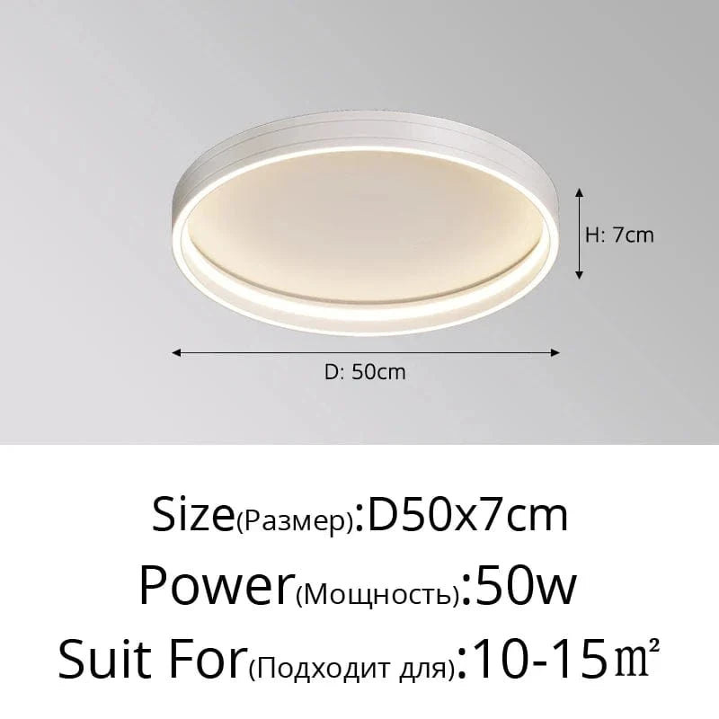 Plafonnier LED Design - Éclairage Intérieur Décoratif | Marco Lucetti Rond blanc 50cm / Luminosité variable