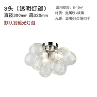 Plafonnier LED Design en Verre - Luminaire Décoratif d'Intérieur | Marco Lucetti 3 têtes Transparentes / Blanc chaud