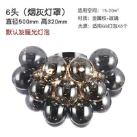 Plafonnier LED Design en Verre - Luminaire Décoratif d'Intérieur | Marco Lucetti 6 têtes Gris fumé / Lumière 3 couleurs