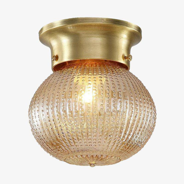 Plafonnier LED Design Métal & Verre Ambré | Marco Lucetti