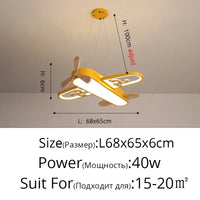 Plafonnier LED Design Minimaliste en Bois Forme Avion pour Enfants - EcoAvion