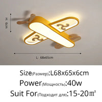 Plafonnier LED Design Minimaliste en Bois Forme Avion pour Enfants - EcoAvion