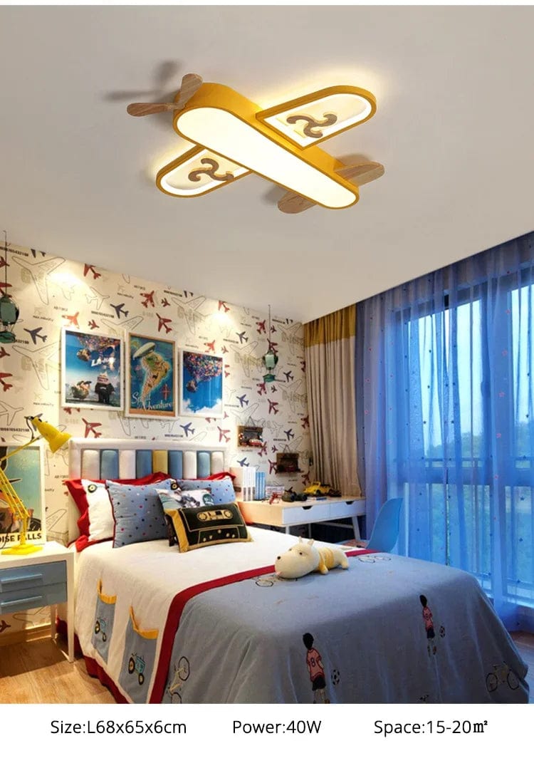 Plafonnier LED Design Minimaliste en Bois Forme Avion pour Enfants - EcoAvion | Marco Lucetti