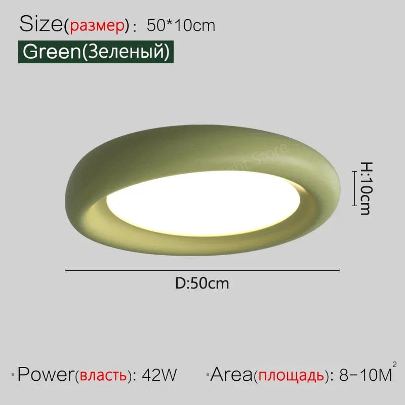 Plafonnier LED Design Minimaliste | Marco Lucetti Vert 50cm