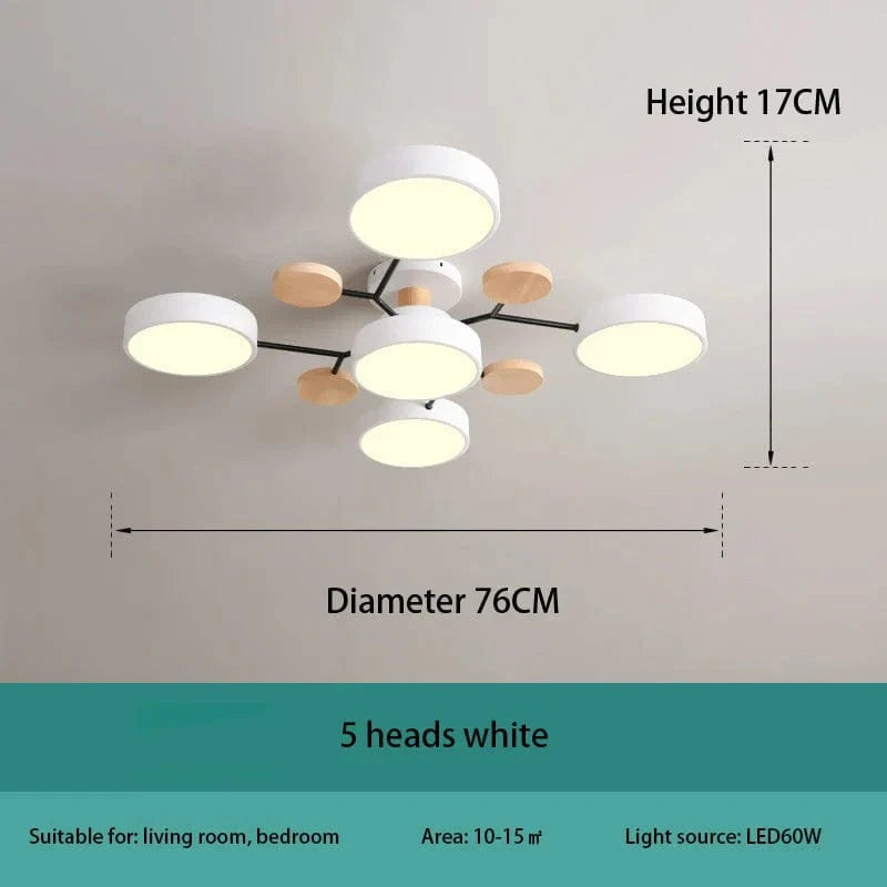 Plafonnier LED Design Moderne: Élégance Intérieure | Marco Lucetti Blanc 5 têtes