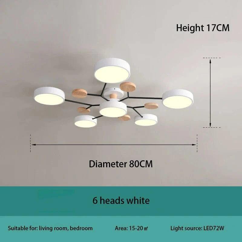 Plafonnier LED Design Moderne: Élégance Intérieure | Marco Lucetti Blanc 6 têtes