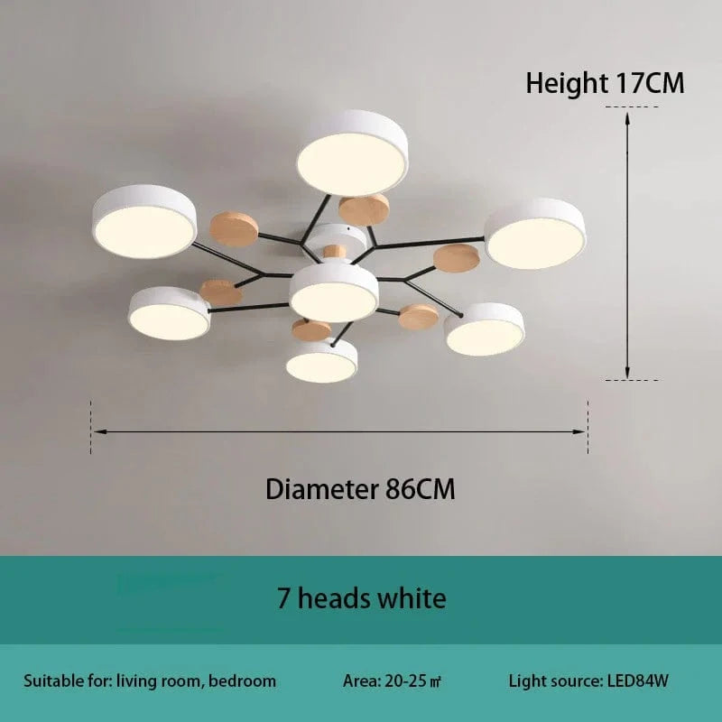 Plafonnier LED Design Moderne: Élégance Intérieure | Marco Lucetti Blanc 7 têtes