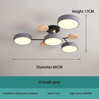 Plafonnier LED Design Moderne: Élégance Intérieure | Marco Lucetti Gris 4 têtes