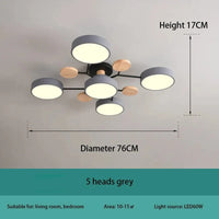 Plafonnier LED Design Moderne: Élégance Intérieure | Marco Lucetti Gris 5 têtes