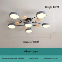 Plafonnier LED Design Moderne: Élégance Intérieure | Marco Lucetti Gris 6 têtes