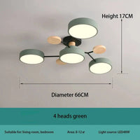 Plafonnier LED Design Moderne: Élégance Intérieure | Marco Lucetti Vert 4 têtes