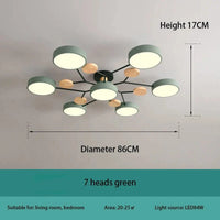 Plafonnier LED Design Moderne: Élégance Intérieure | Marco Lucetti Vert 7 têtes