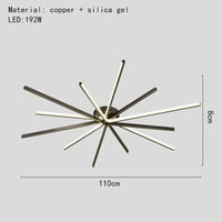 Plafonnier LED Design Moderne en Laiton Doré avec Température Gradable  | Marco Lucetti 11 lumières-noir / 3 modifiables