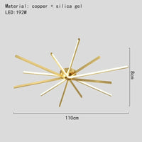 Plafonnier LED Design Moderne en Laiton Doré avec Température Gradable  | Marco Lucetti 11 lumières-or / 3 modifiables