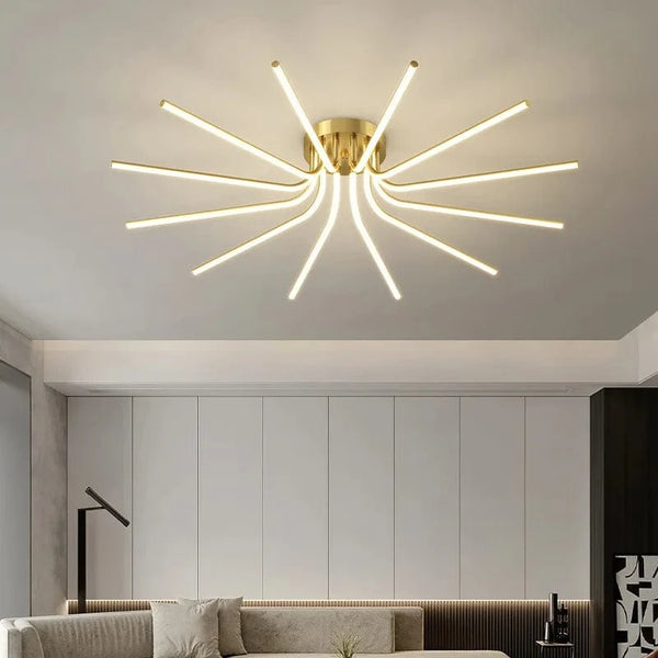 Plafonnier LED Design Moderne en Laiton Doré avec Température Gradable  | Marco Lucetti