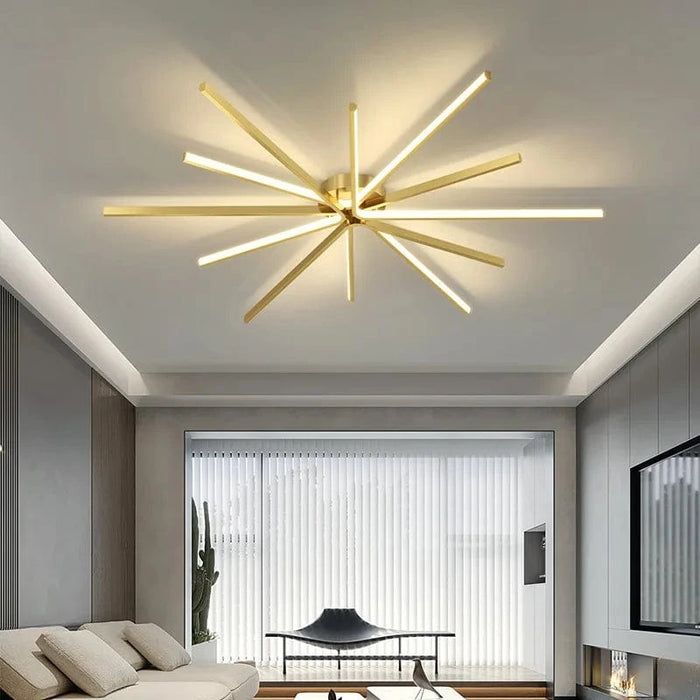 Plafonnier LED Design Moderne en Laiton Doré avec Température Gradable  | Marco Lucetti