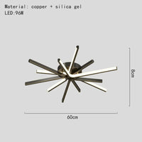 Plafonnier LED Design Moderne en Laiton Doré avec Température Gradable  | Marco Lucetti 6 lumières-noir / 3 modifiables