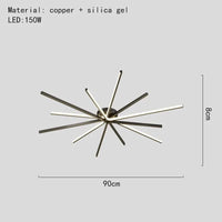 Plafonnier LED Design Moderne en Laiton Doré avec Température Gradable  | Marco Lucetti 9 lumières-noir / 3 modifiables