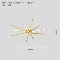 Plafonnier LED Design Moderne en Laiton Doré avec Température Gradable  | Marco Lucetti 9 lumières-or / 3 modifiables