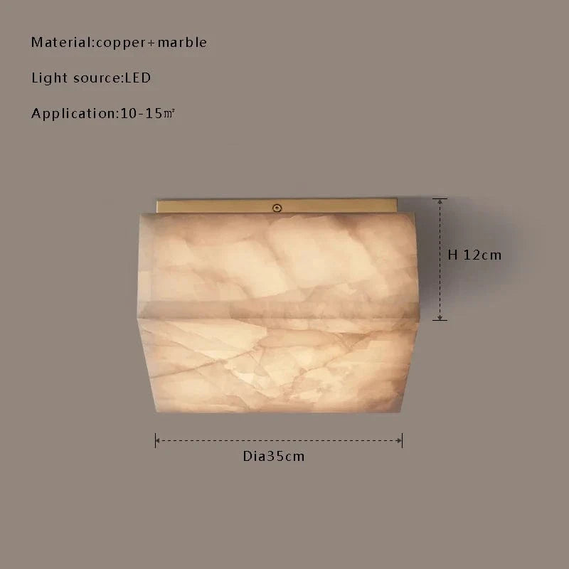 Plafonnier LED Design Moderne en Marbre Naturel Haut de Gamme - LuminaLux | Marco Lucetti Carré 35cm / Noir / Lumière chaude