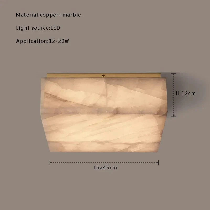 Plafonnier LED Design Moderne en Marbre Naturel Haut de Gamme - LuminaLux | Marco Lucetti Carré 45cm / Noir / Lumière chaude