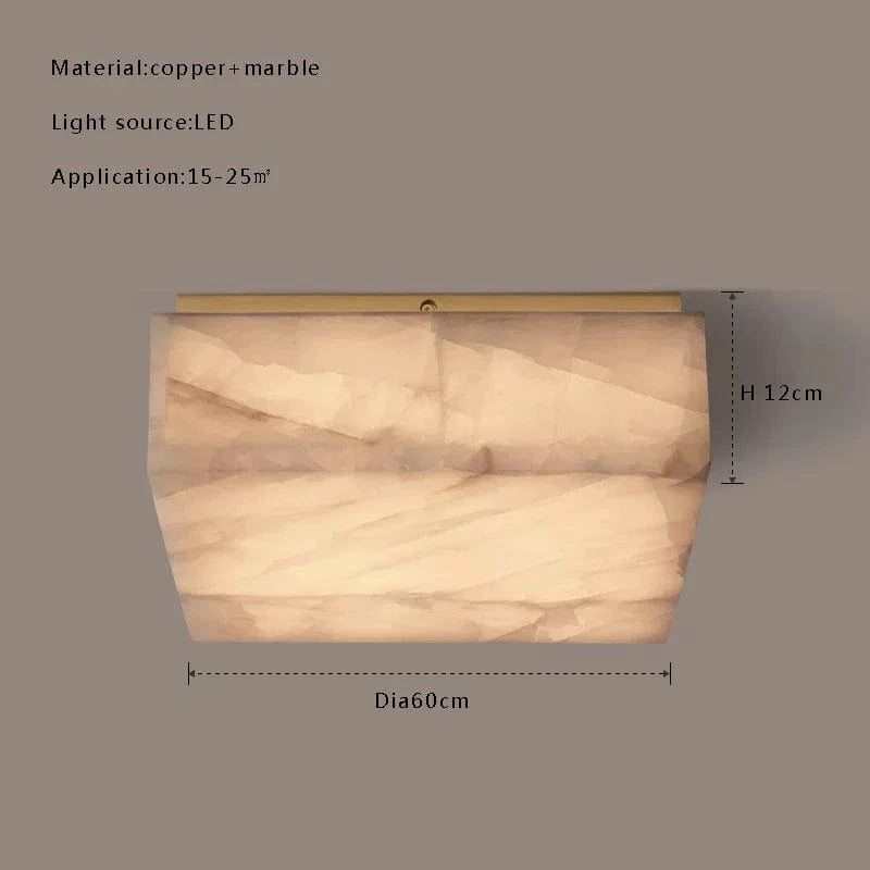 Plafonnier LED Design Moderne en Marbre Naturel Haut de Gamme - LuminaLux | Marco Lucetti Carré 60cm / Bronze / Dimmable