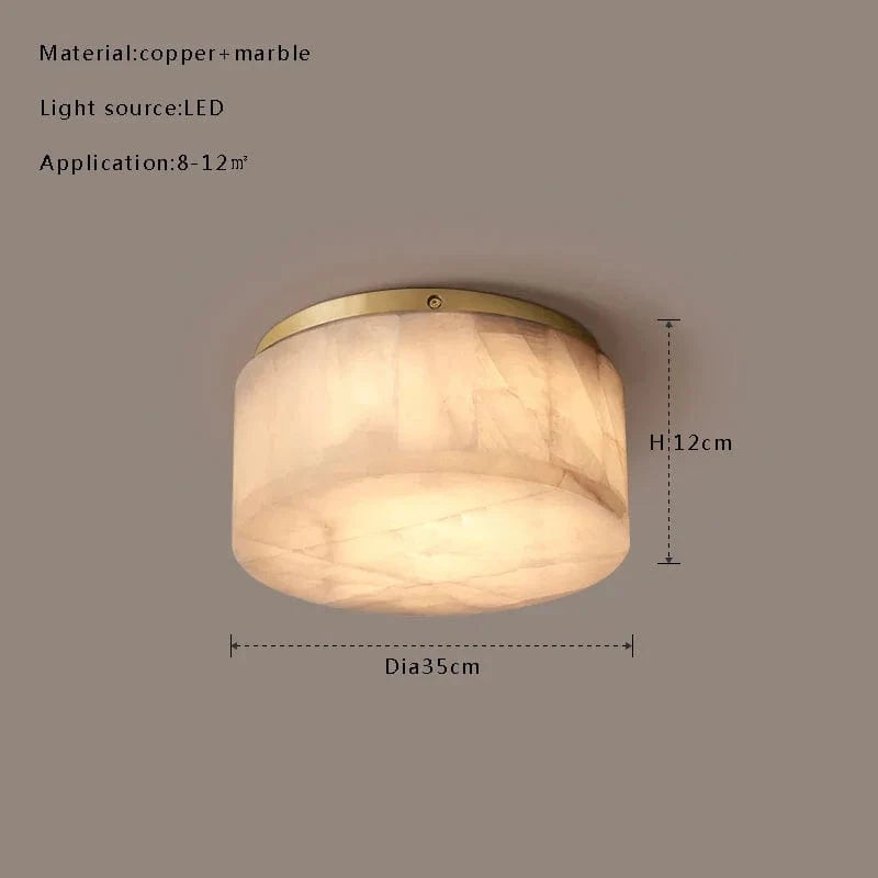 Plafonnier LED Design Moderne en Marbre Naturel Haut de Gamme - LuminaLux | Marco Lucetti Dia35cm / Noir / Lumière chaude