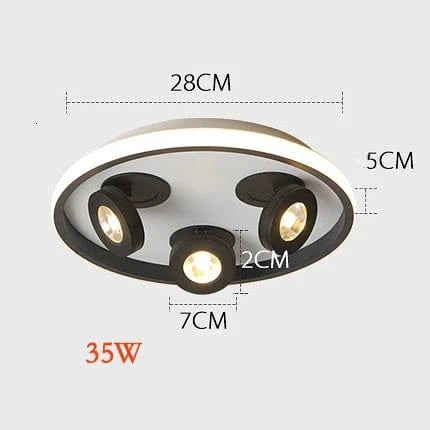 Plafonnier LED Design Moderne - Luminaire Décoratif Intérieur | Marco Lucetti B noir / Blanc chaud