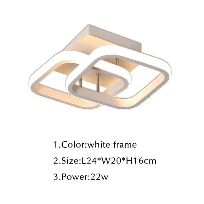 Plafonnier LED Design Moderne | Marco Lucetti Blanc-L24X20cm / Blanc chaud