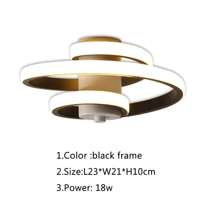 Plafonnier LED Design Moderne | Marco Lucetti Noir-L23X21cm / Blanc chaud