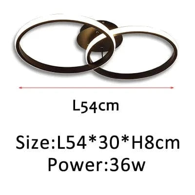 Plafonnier LED Design Moderne | Marco Lucetti Noir-L54X30cm / Blanc chaud