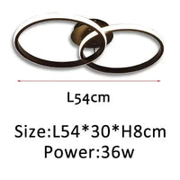 Plafonnier LED Design Moderne | Marco Lucetti Noir-L54X30cm / Blanc chaud