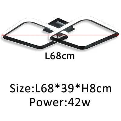 Plafonnier LED Design Moderne | Marco Lucetti Noir-L68X39cm / Blanc chaud