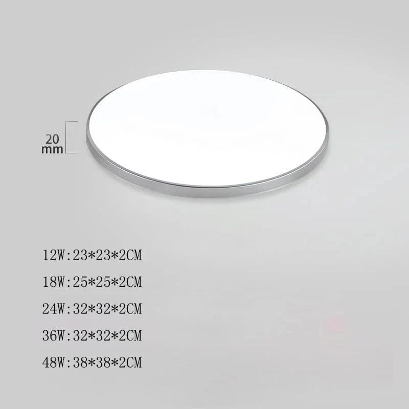 Plafonnier LED design moderne pour chambre, cuisine et salle de bain | Marco Lucetti Argent / Lumière blanche 12W