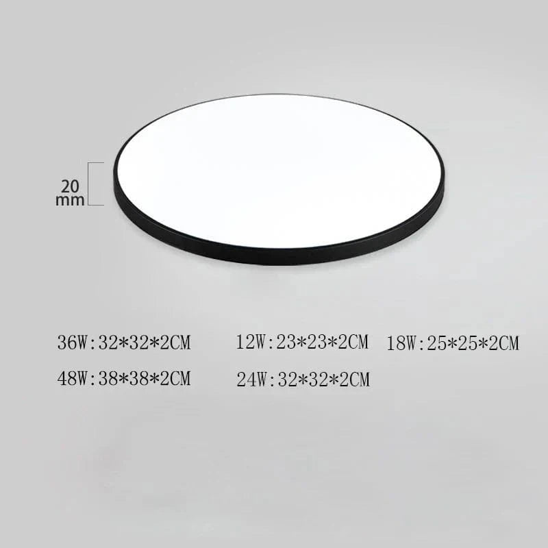 Plafonnier LED design moderne pour chambre, cuisine et salle de bain | Marco Lucetti Noir / Lumière blanche 12W