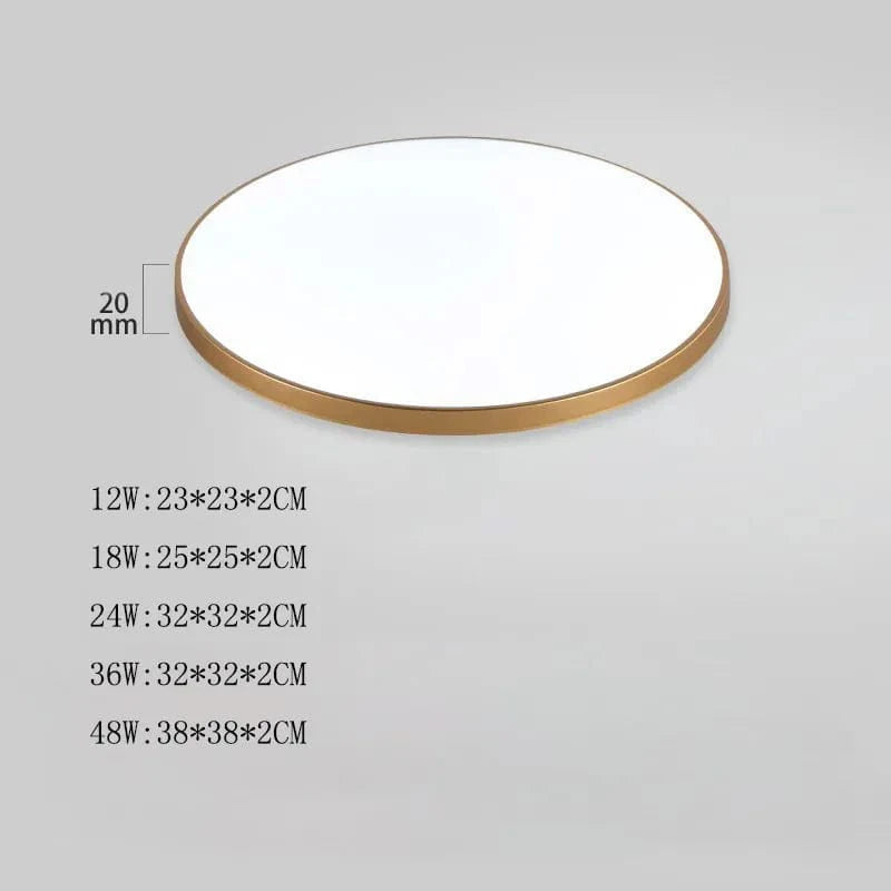 Plafonnier LED design moderne pour chambre, cuisine et salle de bain | Marco Lucetti Or / Lumière blanche 12W