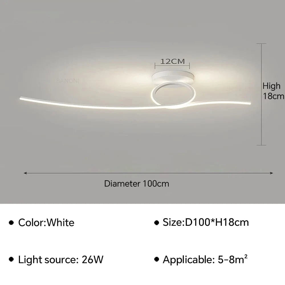 Plafonnier LED Design Moderne pour Plafond Intérieur Décoratif | Marco Lucetti Blanc B D100cm / Blanc chaud (pas de RC)