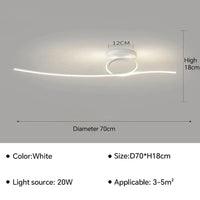 Plafonnier LED Design Moderne pour Plafond Intérieur Décoratif | Marco Lucetti Blanc B D70cm / Blanc chaud (pas de RC)