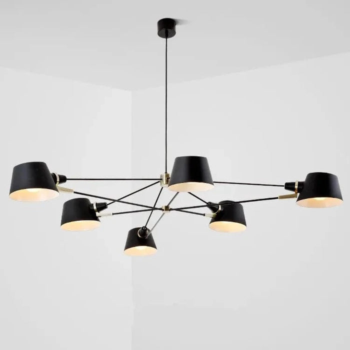 Plafonnier LED design moderne pour salon, salle à manger, chambre - Suspension minimaliste pour décor à la maison | Marco Lucetti 6 têtes / Couverture métallique / Blanc chaud