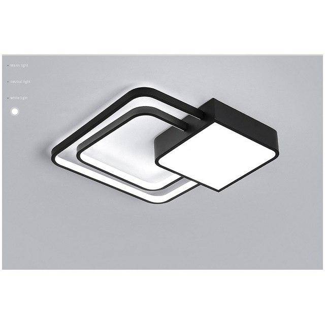 Plafonnier LED design - Noir et Blanc - Bwart | Marco Lucetti Noir / 45x45x6cm - 27W / Chaude