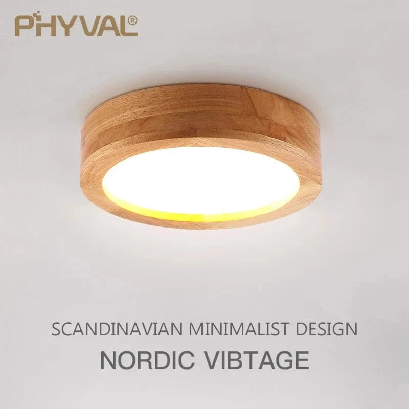 Plafonnier LED Design Nordique en Bois Naturel - Montage en Surface | Marco Lucetti