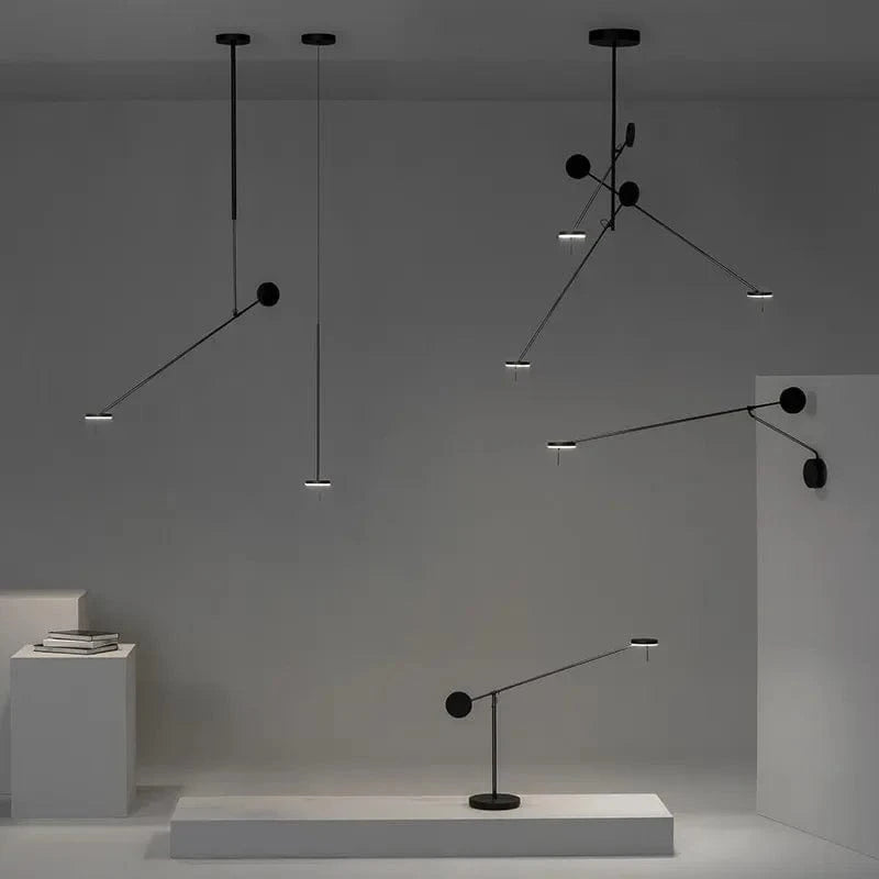 Plafonnier Led design nordique - Luminaires noirs pour Tables basses, Restaurants, Bureaux et Chambres | Marco Lucetti