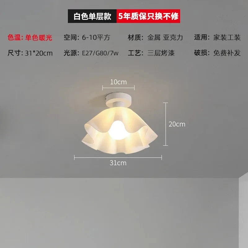 Plafonnier LED Design Nordique Moderne en Acrylique à Motifs Florals | Marco Lucetti 31 cm / Blanc chaud