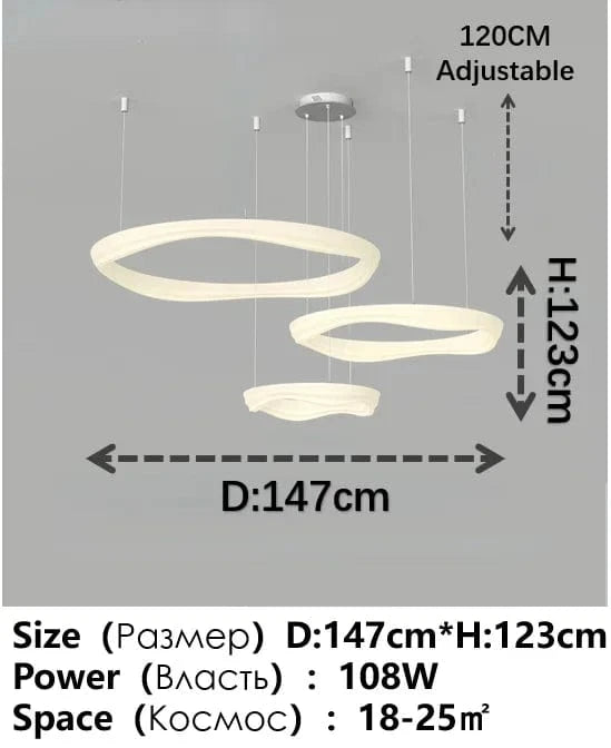 Plafonnier LED design nordique moderne | Marco Lucetti 3 Combinaison 147cm / 3 couleurs (pas de télécommande)